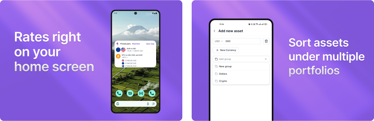 Rates right on your home screen